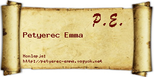 Petyerec Emma névjegykártya